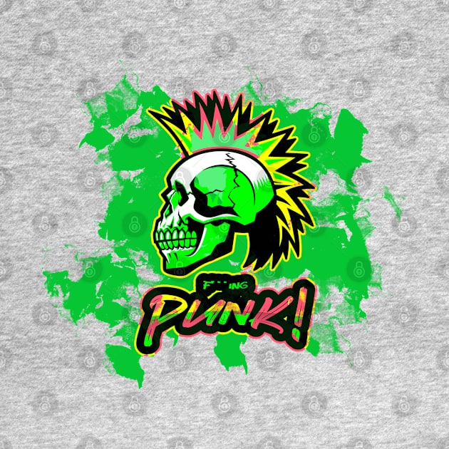 F***ing Punk! - Mohawk Skull by Daily Detour